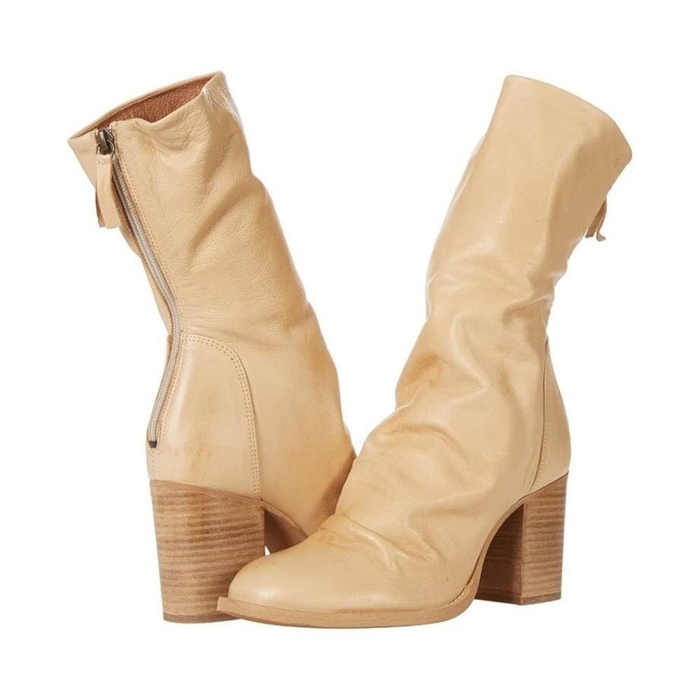 Free People®‎ Women's 10 (EU 41) Elle Block Heel Boots in Natural Cane